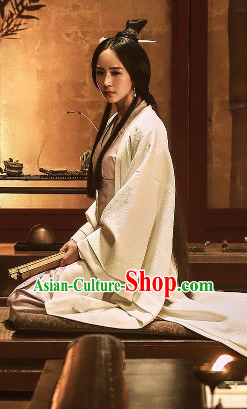 Traditional Ancient Chinese Imperial Consort Costume, Elegant Hanfu Clothing Chinese Three Kingdoms Dynasty Imperial Princess Tailing Embroidered Clothing for Women