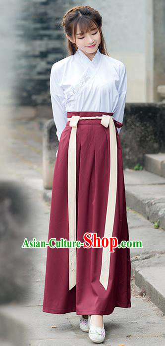 Traditional Chinese Ancient Costume, Elegant Hanfu Clothing Embroidered Bamboo Leaf Slant Opening Blouse and Dress, China Ming Dynasty Elegant Blouse and Skirt Complete Set for Women