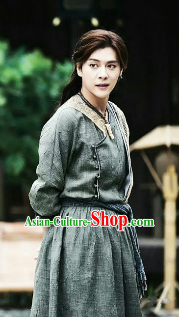 Traditional Ancient Chinese Elegant Swordsman Costume, Chinese Tang Dynasty Jiang Hu Swordsman Robe, Cosplay Detective Samoyeds Nobility Childe Chinese Kawaler Hanfu Clothing for Men