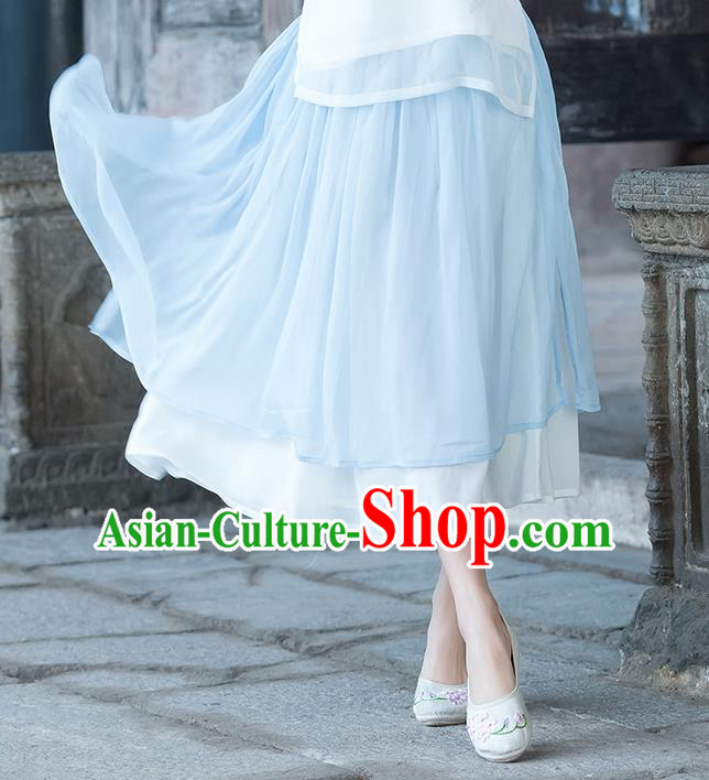 Traditional Ancient Chinese National Pleated Skirt Costume, Elegant Hanfu Long Dress, China Tang Suit Bust Skirt for Women