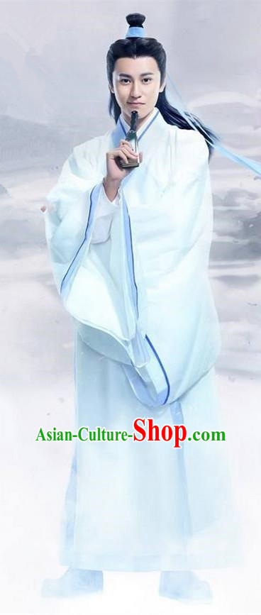 Traditional Ancient Chinese Swordsman Costume, Chinese Han Dynasty Jiang Hu Swordsman Robe, Cosplay Nobility Childe Chinese Bladesman Hanfu Clothing for Men