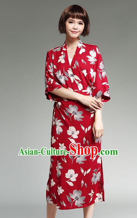 Traditional Ancient Japanese National Costume, Elegant Kimono Dress and Blouse Clothing for Women