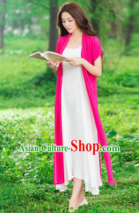Traditional Ancient Chinese National Costume, Elegant Hanfu Embroidery Pink Cardigan, China Tang Suit Cape, Upper Outer Garment Dust Coat Cloak Clothing for Women