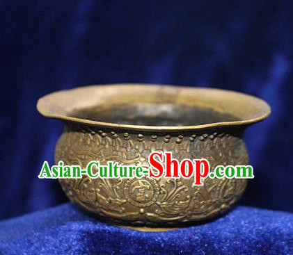 Traditional Chinese Miao Nationality Crafts Decoration Accessory Bronze Censer, Hmong Handmade Burner Ornaments, Miao Ethnic Minority Exorcise Evil Incense Burner