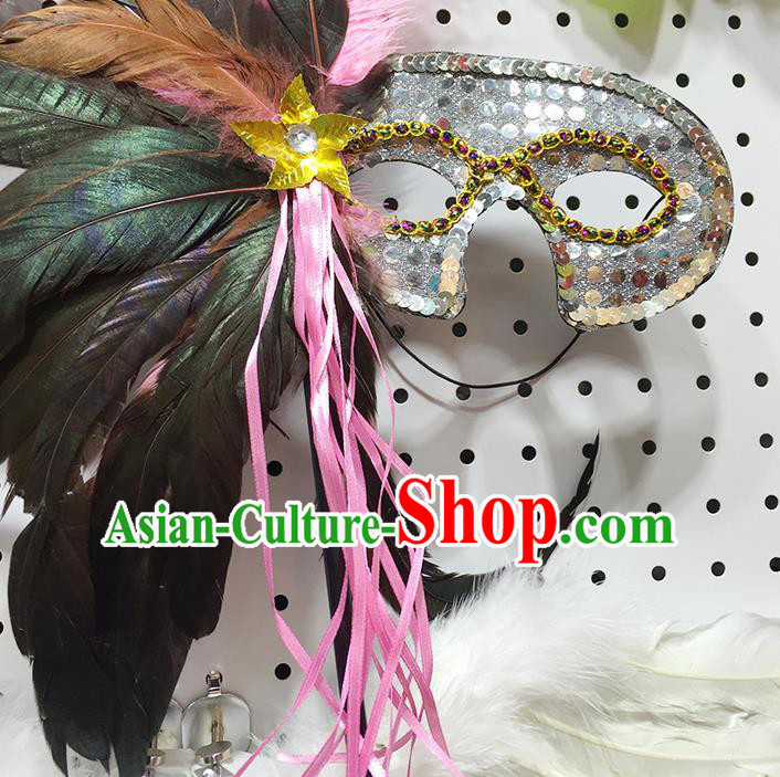 Classicla Halloween Feather Mask Stage Performance Props Fancy Ball Masks for Women