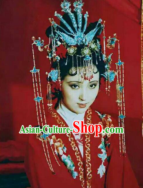 Traditional Handmade Chinese Ancient Classical Hair Accessories Bride Wedding Barrettes Phoenix Coronet, Hair Sticks Hair Jewellery, Hair Fascinators Hairpins for Women