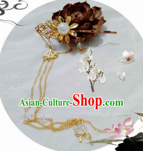 Traditional Handmade Chinese Ancient Classical Hair Accessories, Han Dynasty Barrettes Hairpin, Hanfu Hair Sticks Tassel Hair Claw, Hair Fascinators Hairpins for Women