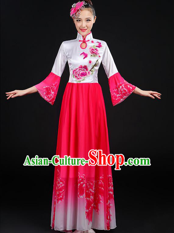 Traditional Chinese Modern Dancing Compere Costume, Women Opening Classic Chorus Singing Group Dance Uniforms, Modern Dance Classic Dance Cheongsam Dress for Women