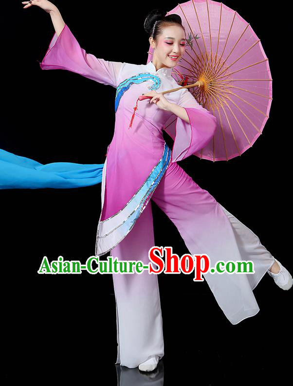 Traditional Chinese Yangge Fan Dancing Costume, Folk Dance Yangko Uniforms, Classic Umbrella Dance Elegant Dress Drum Dance Clothing for Women