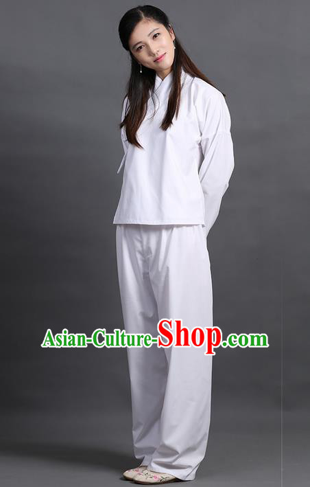 Traditional Ancient Chinese Young Lady Elegant Costume Slant Opening Blouse and Pants Complete Set, Elegant Hanfu Pajamas Clothing Chinese Han Dynasty Imperial Princess Clothing for Women