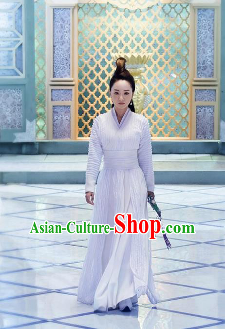 Traditional Ancient Chinese Chivalrous Swordswoman Costume, Chinese Ming Dynasty Heroine Dress, Cosplay Chinese Television Drama Flying Daggers Princess Hanfu Clothing for Women