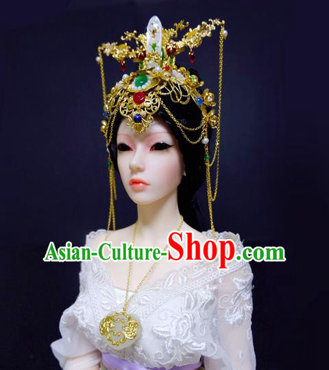 Traditional Handmade Chinese Ancient Classical Hair Accessories Empress Barrettes Phoenix Coronet Complete Set, Hair Sticks Hair Jewellery, Hair Fascinators Hairpins for Women