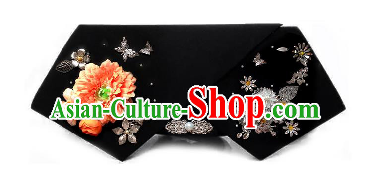 Traditional Ancient Chinese Hair Jewellery Accessories, Chinese Qing Dynasty Manchu Palace Lady Headwear Zhen Huan Big La fin Pink Flowers Headpiece, Chinese Mandarin Imperial Concubine Flag Head Hat Decoration Accessories for Women