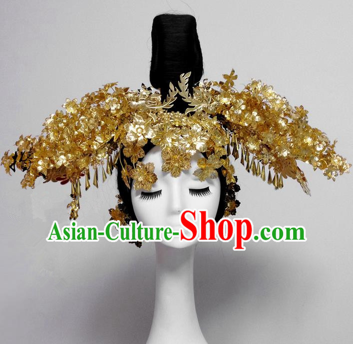 Traditional Handmade Chinese Ancient Classical Hair Accessories Bride Wedding Barrettes Phoenix Coronet Complete Set, Princess Wedding Hair Sticks Hair Jewellery, Hair Fascinators Hairpins for Women