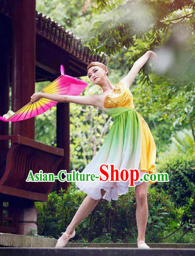 Traditional Chinese Modern Dancing Costume, Women Opening Classic Chorus Singing Group Latin Dance Paillette Costume, Modern Dance Dress for Women