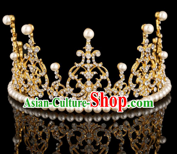 Top Grade Handmade Chinese Classical Hair Accessories, Children Baroque Style Headband Princess Royal Crown Crystal Crown, Hair Sticks Hair Jewellery, Hair Clasp for Kids Girls