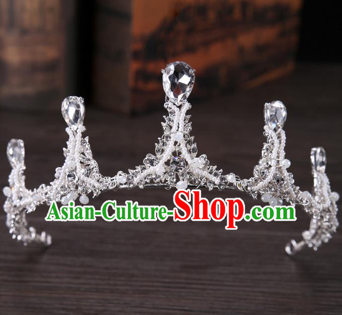 Top Grade Handmade Classical Hair Accessories, Children Baroque Style Crystal Baby Princess Royal Crown Hair Clasp Jewellery for Kids Girls