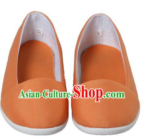 Top Chinese Traditional Tai Chi Linen Shoes Kung Fu Pulian Shoes Martial Arts Orange Shoes for Women