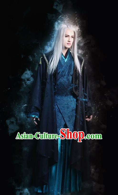 Traditional Chinese Ancient Imperial Bodyguard Swordsman Costume and Headpiece Complete Set, China Ming Dynasty Secret Service Suit Clothing for Men