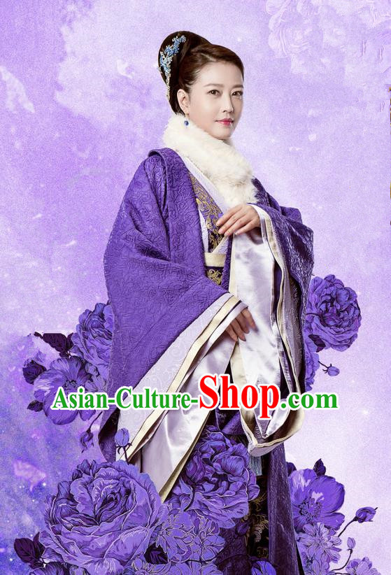 Traditional Chinese Ancient Song Dynasty Imperial Consort Costume and Headpiece Complete Set, Chinese Teleplay Flower Shabana Flyings Sky Palace Lady Embroidered Dress for Women