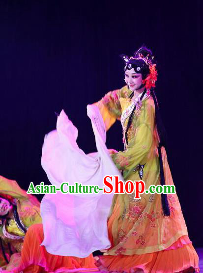 Traditional Chinese Classical Dance Peking Opera Ancient Dancing Costume, Folk Dance Uniform Water Sleeve Dress for Women