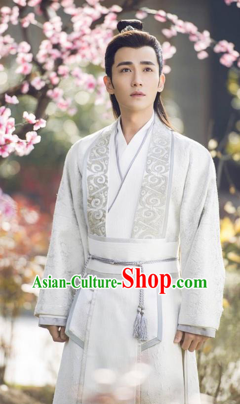 Traditional Chinese Ancient Prince Costume and Handmade Headpiece Complete Set, China Song Dynasty Scholar Nobility Childe Clothing for Men