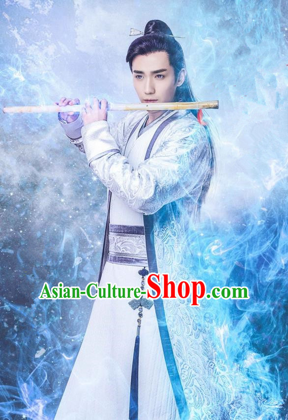 Traditional Chinese Song Dynasty Nobility Childe Costume and Handmade Headpiece Complete Set, China Ancient Prince Clothing for Men