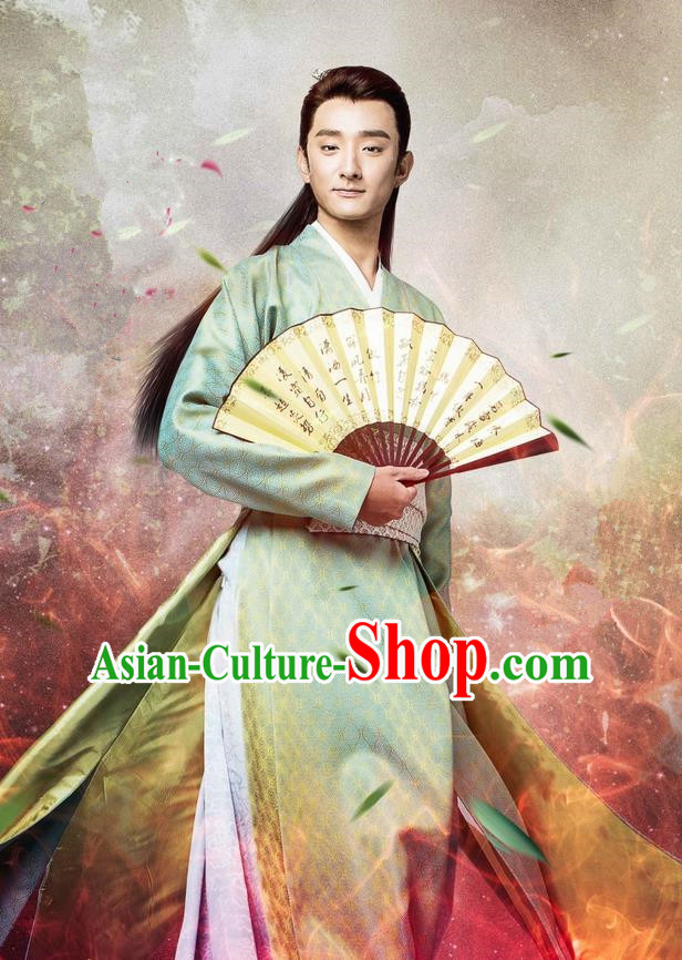 Traditional Chinese Song Dynasty Swordsman Costume and Handmade Headpiece Complete Set, China Ancient Jianghu Youxia Nobility Childe Clothing for Men