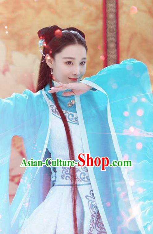 Chinese Teleplay Flower Shabana Flyings Sky Palace Princess Dance Dress, Traditional Chinese Ancient Song Dynasty Imperial Infanta Costume and Headpiece Complete Set for Women