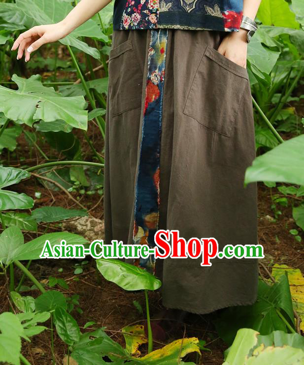 Traditional Ancient Chinese National Pleated Skirt Costume, Elegant Hanfu Embroidery Long Green Dress, China Tang Dynasty Bust Skirt for Women