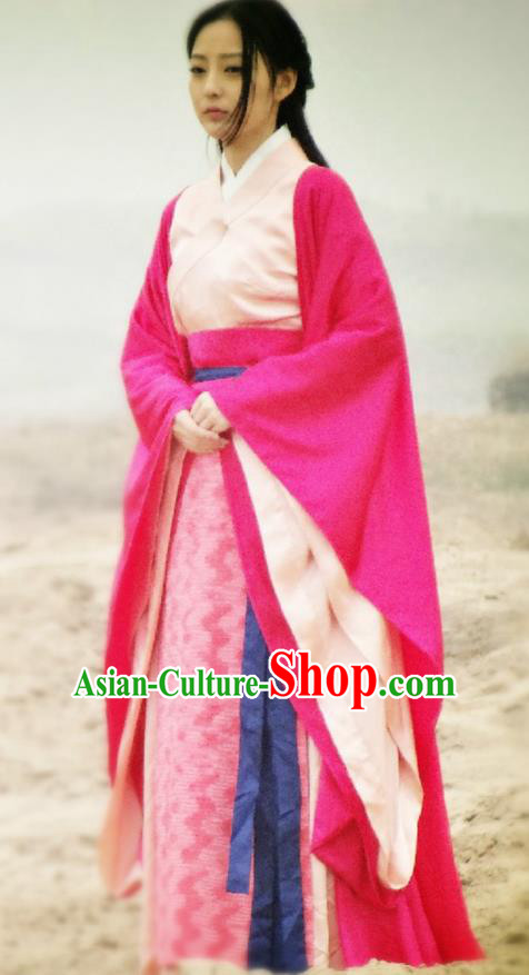 Traditional Ancient Chinese Princess Elegant Costume Complete Set, Chinese Northern Dynasty Imperial Consort Red Dress, Cosplay Chinese Television Drama Alegend of Pringess Lanling Princess Consort Hanfu Trailing Embroidery Clothing for Women
