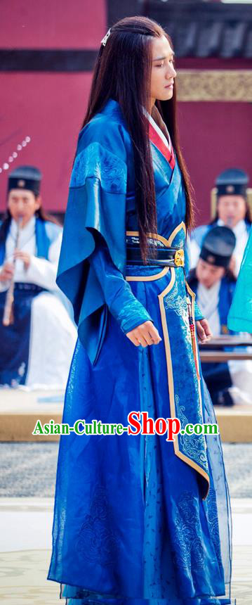 Traditional Ancient Chinese Elegant Swordsman General Costume, Chinese Nobility Childe Dress, Cosplay Chinese Television Drama Alegend Of Pringess Lanling Chinese Northern Dynasty Prince Hanfu Clothing for Men