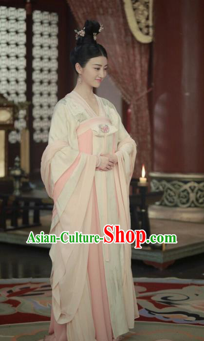 Traditional Ancient Chinese Elegant Aristocratic Princess Costume, Chinese Tang Dynasty Palace Lady Dress, Cosplay Chinese Television Drama Princess Peri Imperial Empress Hanfu Trailing Embroidery Clothing for Women