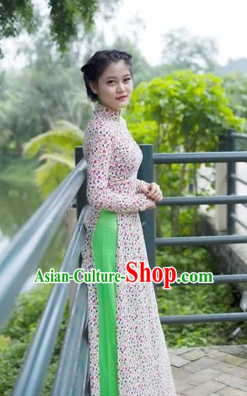 Traditional Top Grade Asian Vietnamese Costumes Dance Dress and Loose Pants, Vietnam National Women Ao Dai Dress Cheongsam Clothing