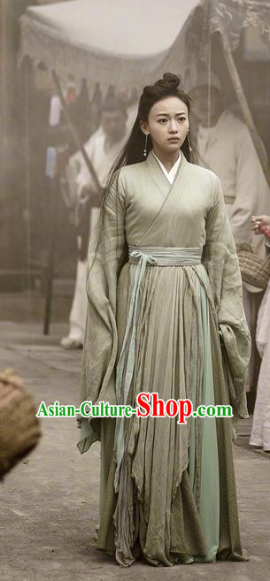 Traditional Chinese Ancient Shang Dynasty Swordsman Costume, China Mythology Television Zhao Ge Ancient Chivalrous Expert Clothing and Headwear Complete Set for Women