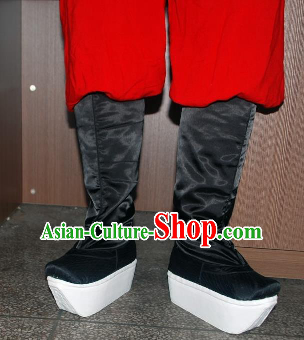 Traditional Chinese Peking Opera Shoes, China Ancient Officer Boots, Chinese Qing Dynasty Minister Buskin Boots for Men