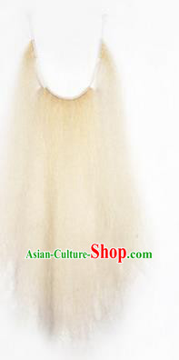 Chinese Ancient Opera Old Men Long Wig Beard, Traditional Chinese Beijing Opera Props Laosheng-role White Mustache