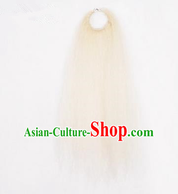 Chinese Ancient Opera Old Men White Long Wig Beard, Traditional Chinese Beijing Opera Props Laosheng-role Mustache