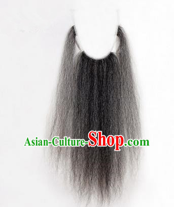 Chinese Ancient Opera Old Men Long Wig Beard, Traditional Chinese Beijing Opera Props Laosheng-role Grey Mustache