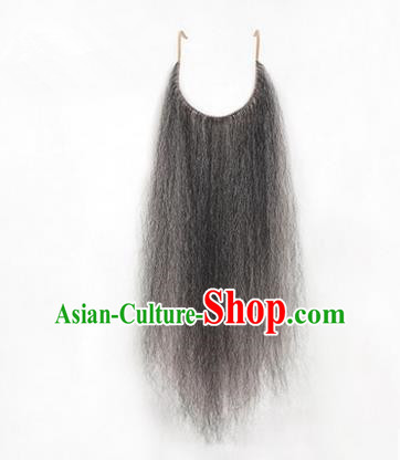 Chinese Ancient Opera Old Men Grizzled Long Wig Beard, Traditional Chinese Beijing Opera Props False Beard Laosheng-role Mustache