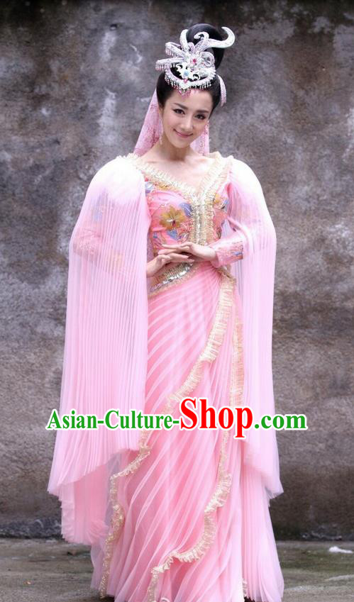 Traditional Chinese Shang Dynasty Sue da ji Costumes and Headpiece Complete Set, The Legend of Funsbau Ancient Imperial Consort Dress Clothing