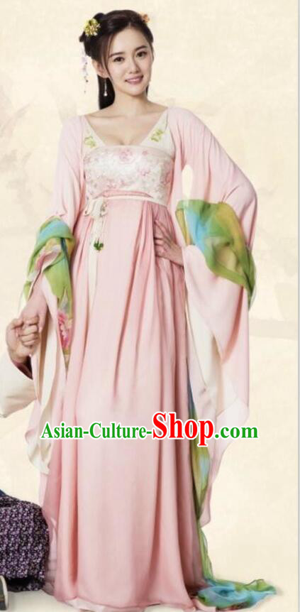 Traditional Ancient Chinese Imperial Princess Costume and Handmade Headpiece Complete Set, Chinese Tang Dynasty Young Lady Dress Embroidered Clothing for Women