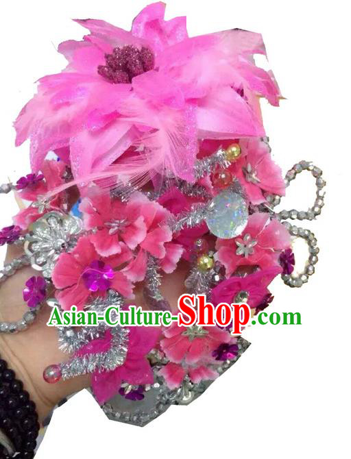 Traditional Chinese Peking Opera Headwear Plum Blossom Dance Hair Accessories, Chinese Folk Dance Headdress for Women