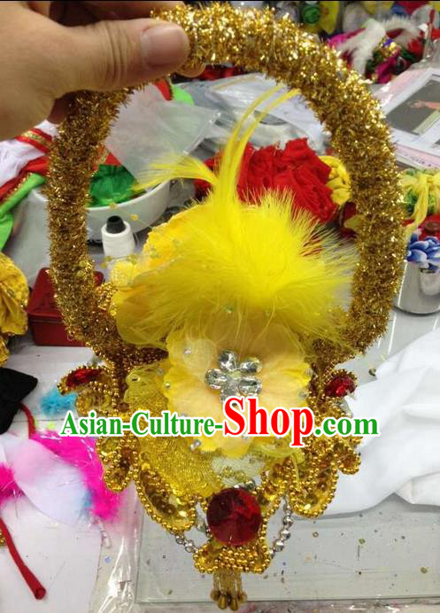 Traditional Chinese Peking Opera Headwear Peony Dance Hair Accessories, Chinese Folk Dance Headdress for Women