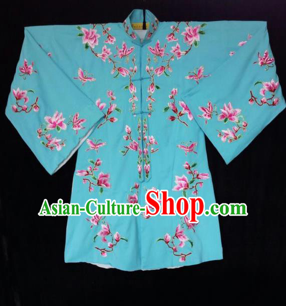 Traditional Chinese Peking Opera Imperial Concubine Embroidered Magnolia flower Costumes, China Beijing Opera High-grade Robe Blouse for Women