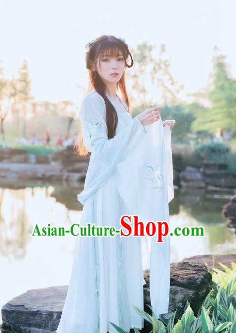Traditional Chinese Ancient Ming Dynasty Noble Lady Costumes, China Princess Hanfu Embroidered Cardigan Sun-top Blouse and Ru Skirt Complete Set for Women