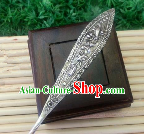 Traditional Chinese Ancient Classical Handmade Hair Accessories Hanfu Headwear Palace Silver Hairpin for Women