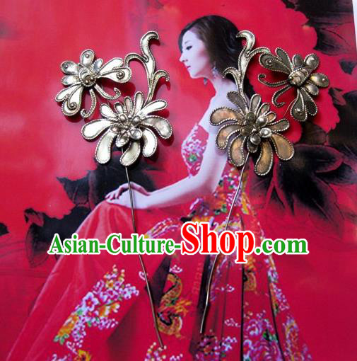 Traditional Handmade Chinese Ancient Classical Hair Accessories Barrettes Flower Hairpin Hair Fascinators for Women