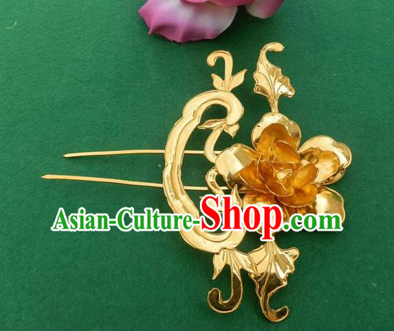 Traditional Handmade Chinese Ancient Classical Hair Accessories Peony Hair Sticks Hair Jewellery, Hair Fascinators Golden Hairpins for Women