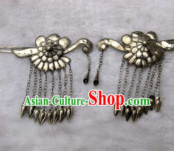 Traditional Handmade Chinese Ancient Classical Hair Accessories Barrettes Lucky Flower Hairpin, Step Shake Twain Hair Sticks Hair Fascinators for Women